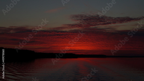sunset over the river