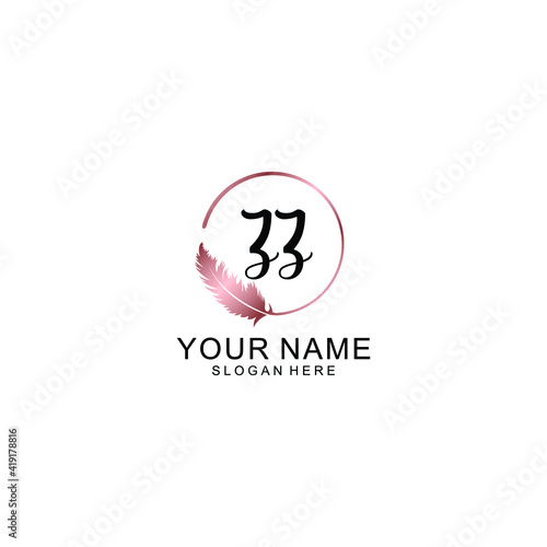 Letter ZZ Beautiful handwriting logo