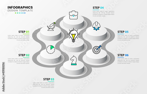 Infographic design template. Creative concept with 6 steps