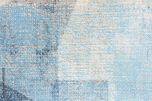 pastel blue painted canvas textured background, top view