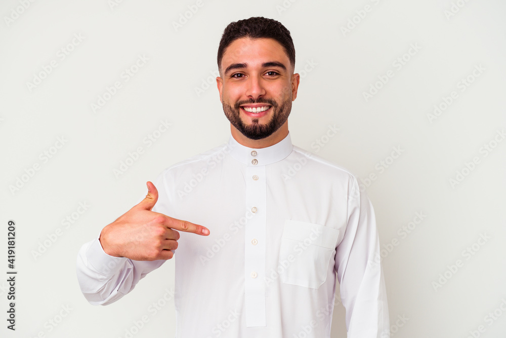 Young arab man wearing typical arab clothes isolated on white background Young arab man wearing typical arab clothes isolated on white background