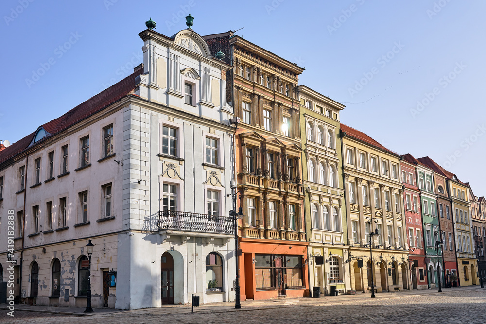 facades of historic tenements on the Old Market Square