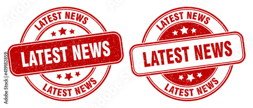 latest news stamp. latest news label. round grunge sign