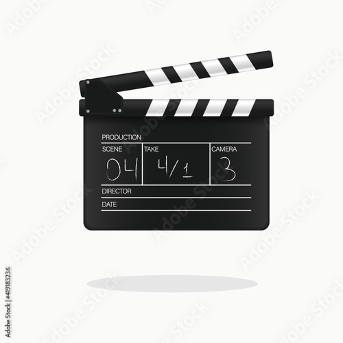 Movie clapper board. Vector illustration.