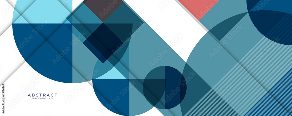 Fototapeta premium Vector circular abstract background, circles geometric shapes. Blue modern geometrical abstract background. Modern geometrical abstract background - circles. Business or technology presentation design