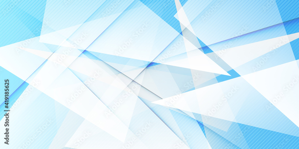 Obraz premium Abstract blue white geometric background with transparent triangles. Vector illustration. Brochure design 5 Background