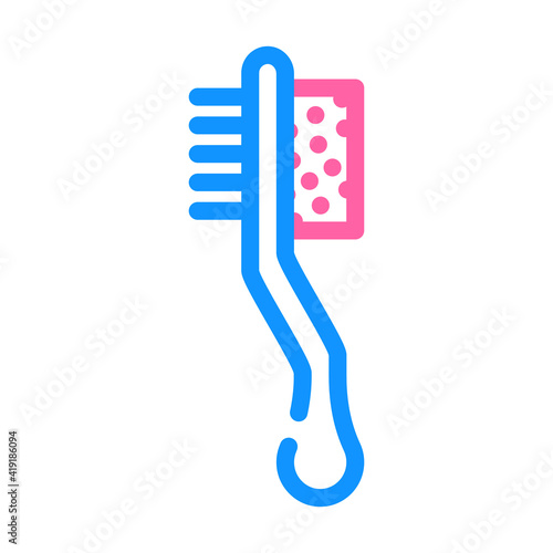 brush and callus remover color icon vector illustration