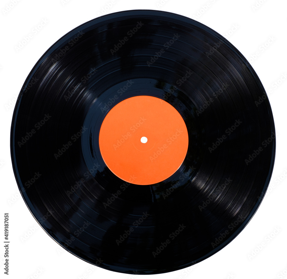Fototapeta premium Gramophone vinyl record isolated at the white background with clipping path