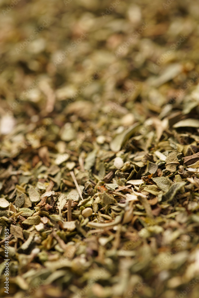 close-up mixed Italian herb seasoning close-up mixed Italian herb seasoning