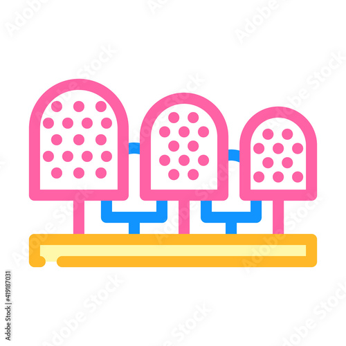 burs and cutters for cleaning and removing calluses color icon vector illustration