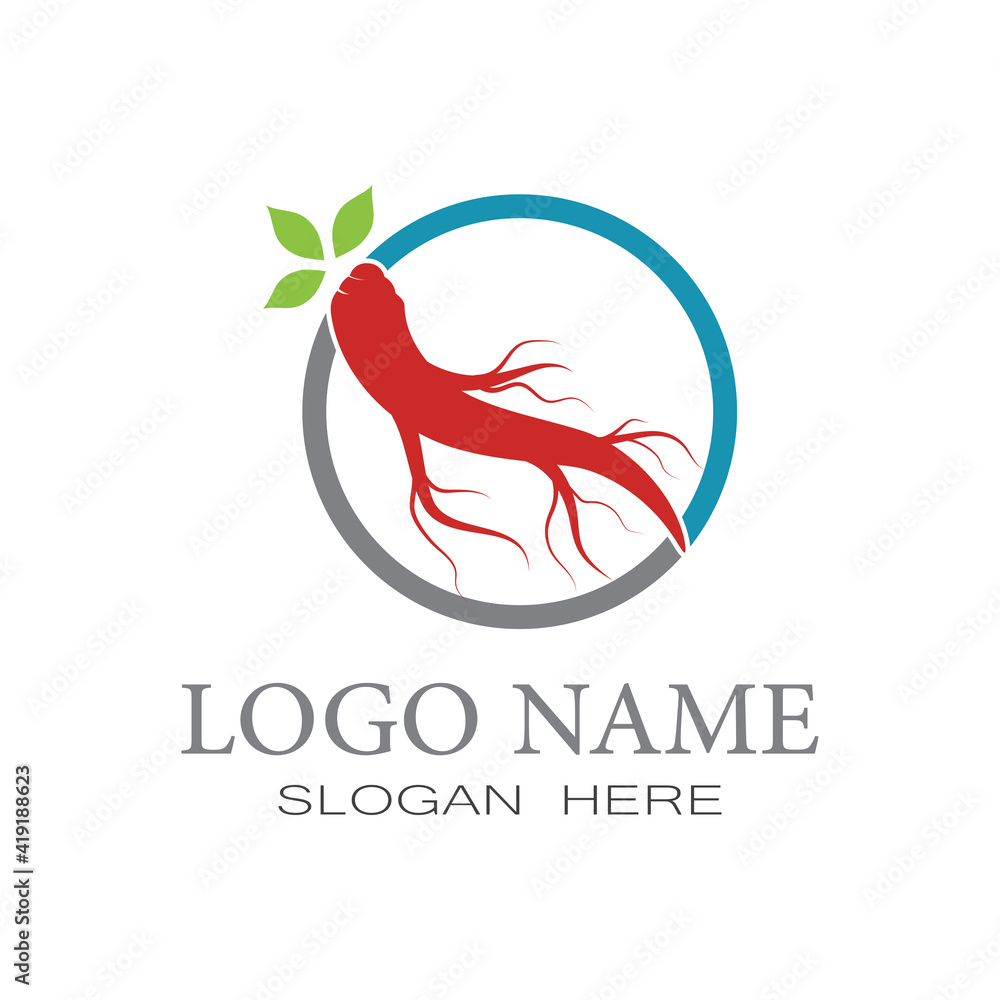 Ginseng icon Vector Illustration design Logo template Ginseng icon Vector Illustration design Logo template