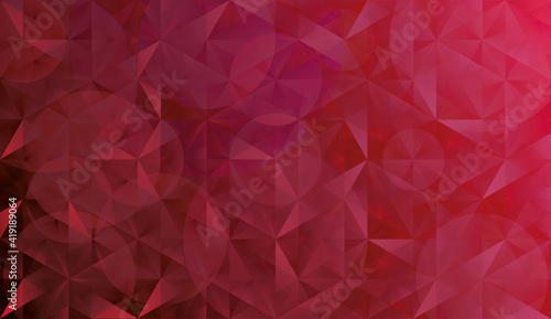 Abstract vector background. Multicolor geometric background in raspberry, pomegranate, ruby, red. Polygonal crystal structure, 3d