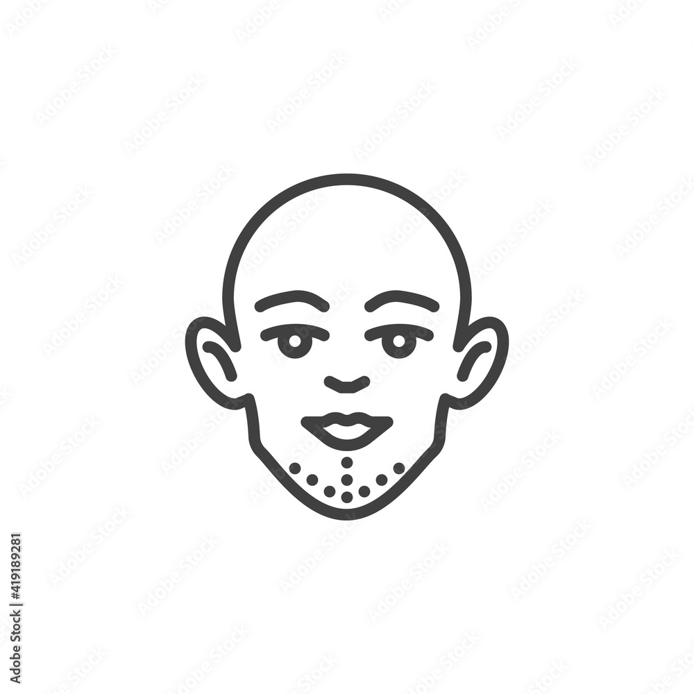 Facial lift surgery line icon. linear style sign for mobile concept and web design. Chin surgery outline vector icon. Symbol, logo illustration. Vector graphics Facial lift surgery line icon. linear style sign for mobile concept and web design. Chin surgery outline vector icon. Symbol, logo illustration. Vector graphics