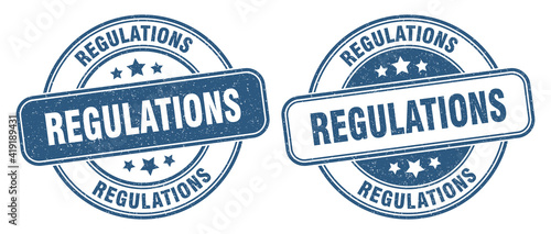 regulations stamp. regulations label. round grunge sign