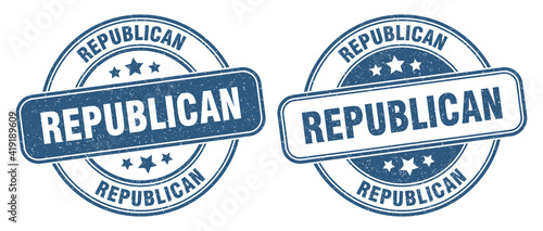 republican stamp. republican label. round grunge sign