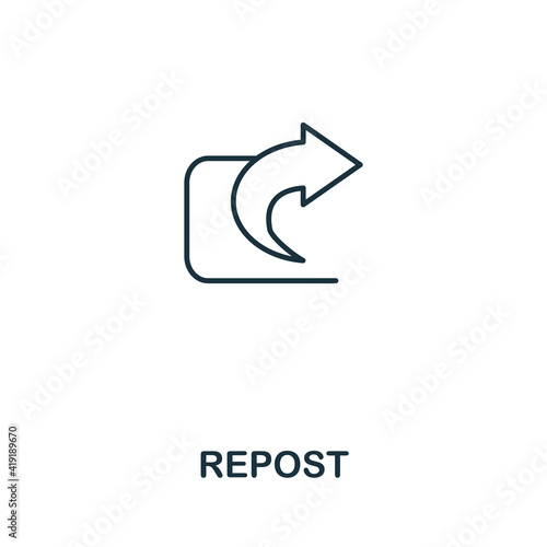 Repost icon. Simple element from social media collection. Creative Repost icon for web design, templates, infographics and more