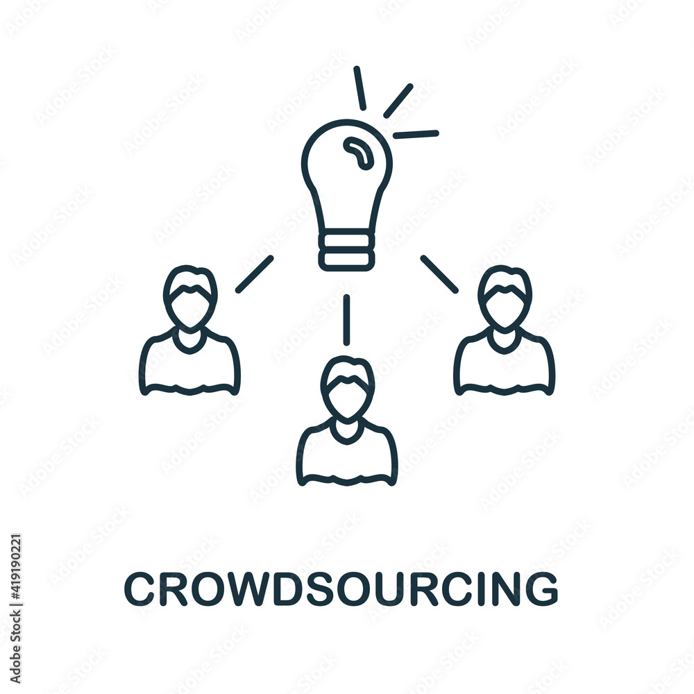Crowdsourcing icon. Simple element from social media collection. Creative  Crowdsourcing icon for web design, templates, infographics and more vector  de Stock | Adobe Stock