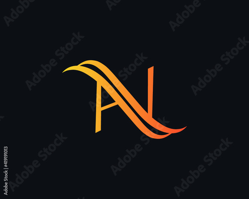 creative letter AN logo design vector template