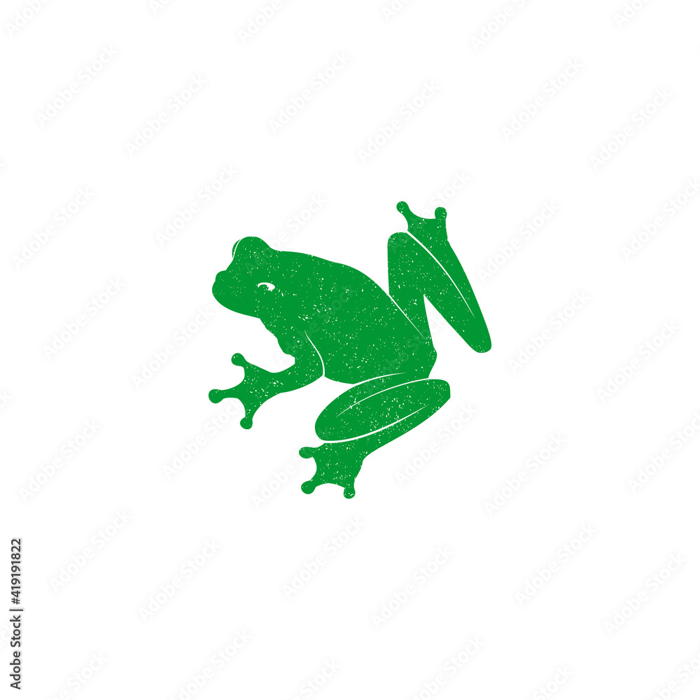 Cute Green Frog Cartoon Character Isolated on White Background Stock ...