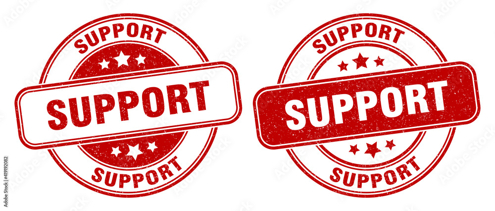 support stamp. support label. round grunge sign support stamp. support label. round grunge sign