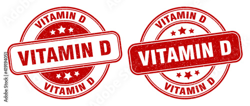 vitamin d stamp. vitamin d label. round grunge sign
