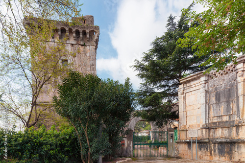 Terracina, Latina. La Torre dell'Epitaffio con la porta di confine photo