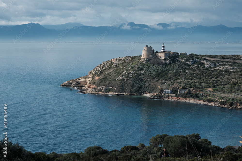 Lighthouse tower of Capo Sant'Elia, Cagliari - South Sardinia.