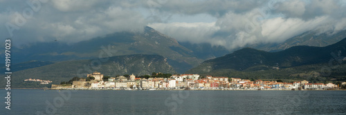 Town of Saint Florent, view from the sea, Corsica