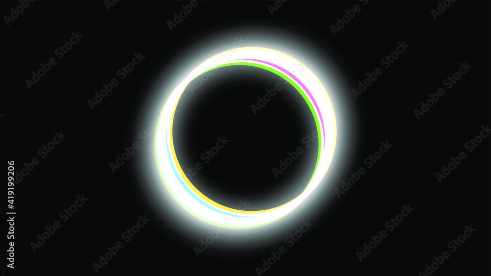 Sun Eclipse Fire Dark Background Vector Moon Design Style Space Science Glow Light Sun Eclipse Fire Dark Background Vector Moon Design Style Space Science Glow Light