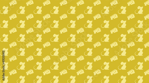 Mouse and cheese  kitchen seamless pattern