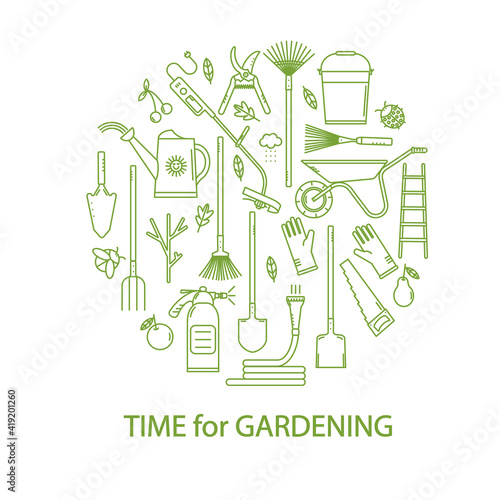 Set of garden tools.