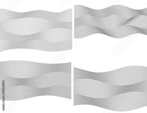 Design elements. Wave of many colors lines. Abstract wavy stripes on white background. Creative line art. Vector illustration EPS 10. Colourful shiny waves with lines created using Blend Tool