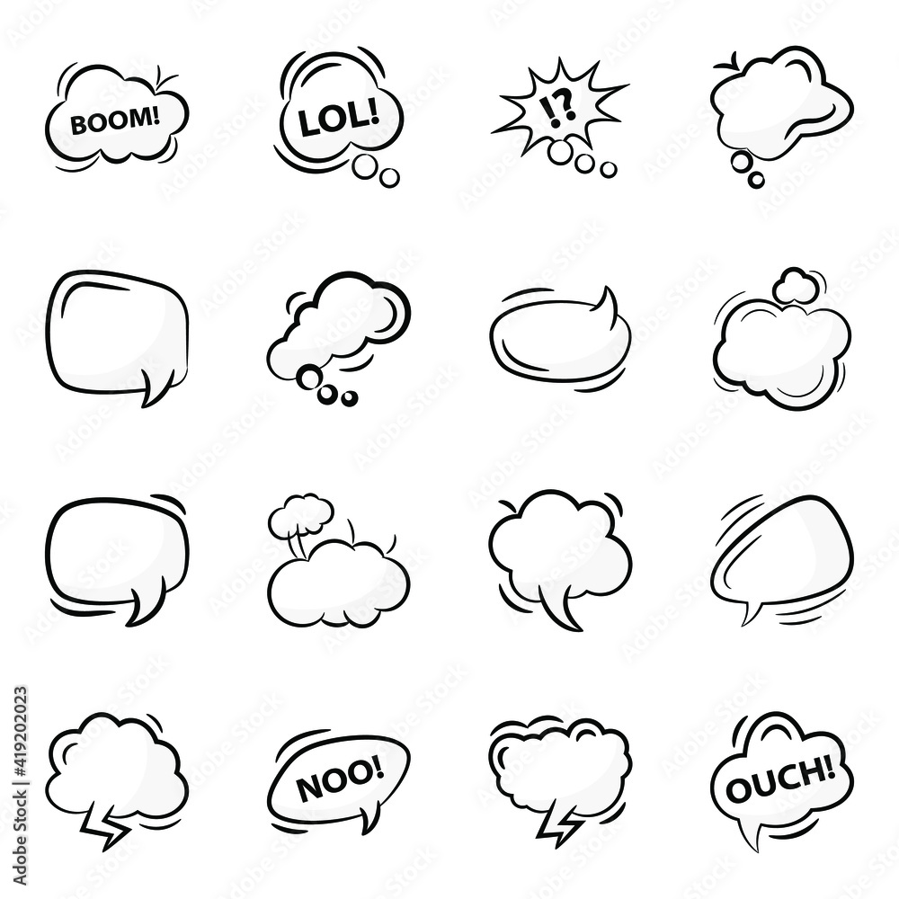 Pack of Speech Bubbles Linear Icons Pack of Speech Bubbles Linear Icons