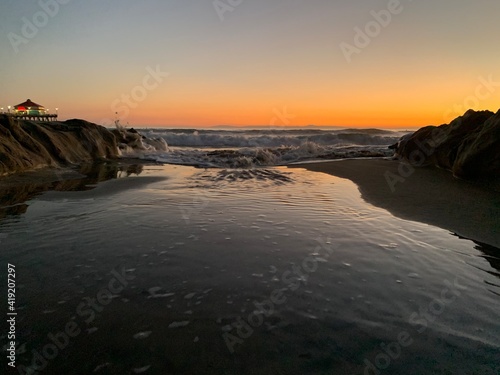 california rocky innset at sunset