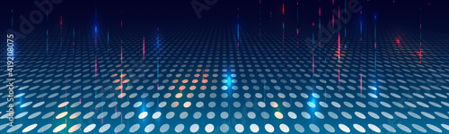 Big data stream concept. Cyber Security for business and internet project. Abstract perspective futuristic background. Hi-tech business presentation.