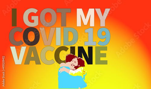 I got my covid 19 vaccine with yellow background