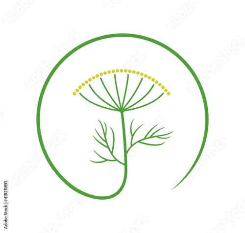 Dill logo. Isolated dill on white background