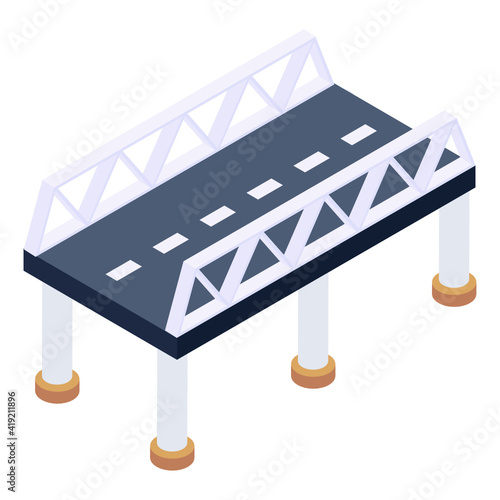 
Trendy unique isometric icon of bridge 

