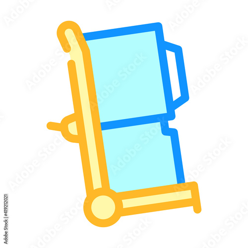 delivery and installation of equipment color icon vector illustration