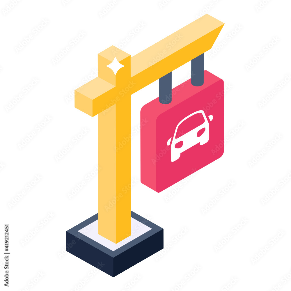 Car parking in isometric trendy icon
Car parking in isometric trendy icon