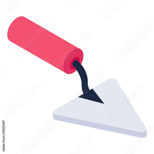 
Trendy unique isometric style icon of trowel 

