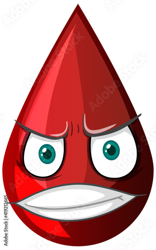 Red blood drop with facial expression