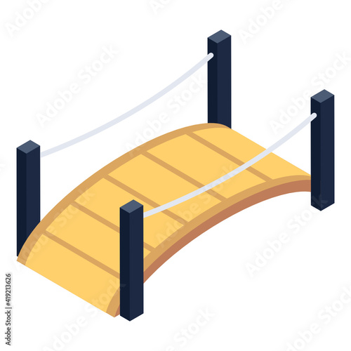 
Trendy unique isometric icon of road bridge 

