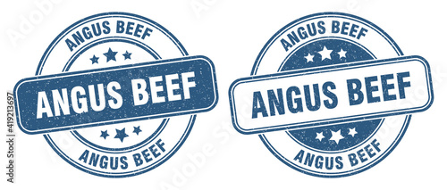 angus beef stamp. angus beef label. round grunge sign