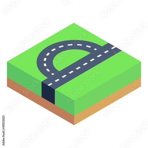 
Road interchange isometric icon 

