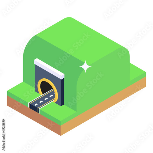 
Tunnel isometric editable icon, trendy vector 

