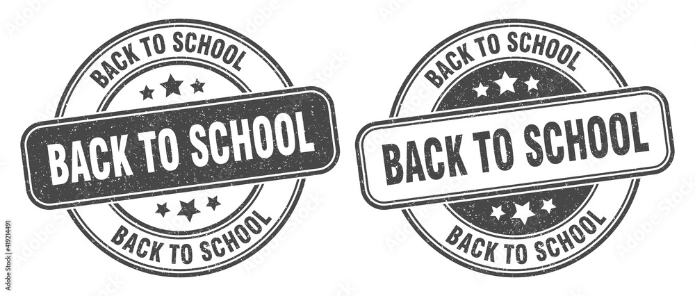back to school stamp. back to school label. round grunge sign