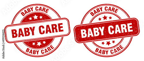baby care stamp. baby care label. round grunge sign
