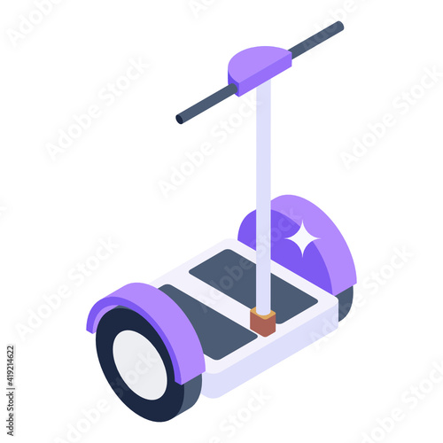 
Electric hoverboard isometric icon, editable vector 

