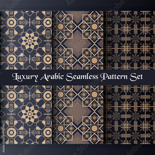 luxury arabic seamless pattern set